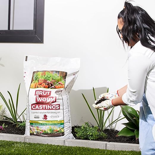 Brut Organic Worm Castings – 30 Lb – Garden's Elixir for Thriving Blooms & Harvests!