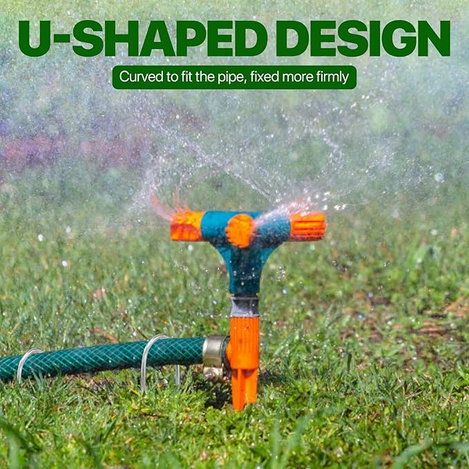 U Shape Garden Stakes 50 Packs 4 Inch 11 Gauge Irrigation Tubing Stakes, Heavy Duty Galvanized Landscape Staples for Tube, Lawns, Landscape Fabrics,Irrigation Hose and Weed Barriers