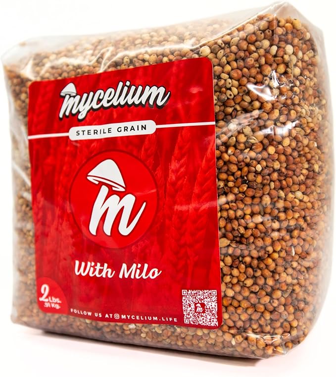 Mycelium's Dung-Loving Mushroom Monotub Bundle - 4LB Substrate & 2LB Milo Grain | Expertly Prepared for Peak Mycelium Growth | Nutrient-Dense for Home Growers | Sterilized Bags for Beginners & Pros