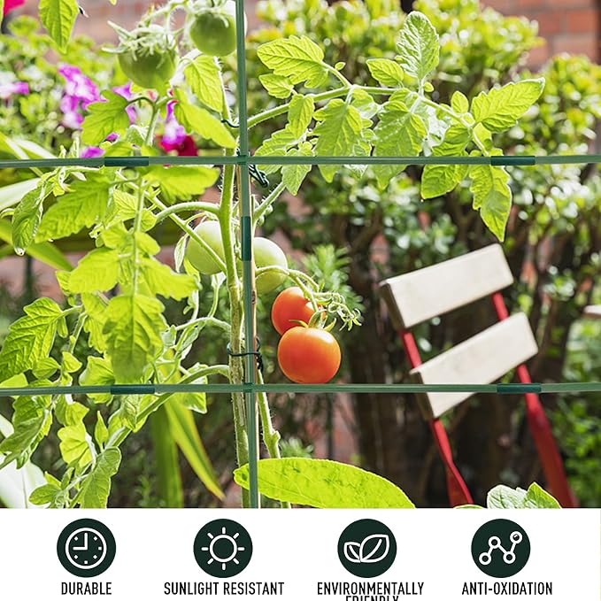 Xiny Tool 126pcs Garden Stakes Set, Includes 50Pack 17" Garden Poles, Tomato Climbing Plant Trellis Plant Climbing Frame for Vegetables Cucumber Fences Beans Outdoor Gardening