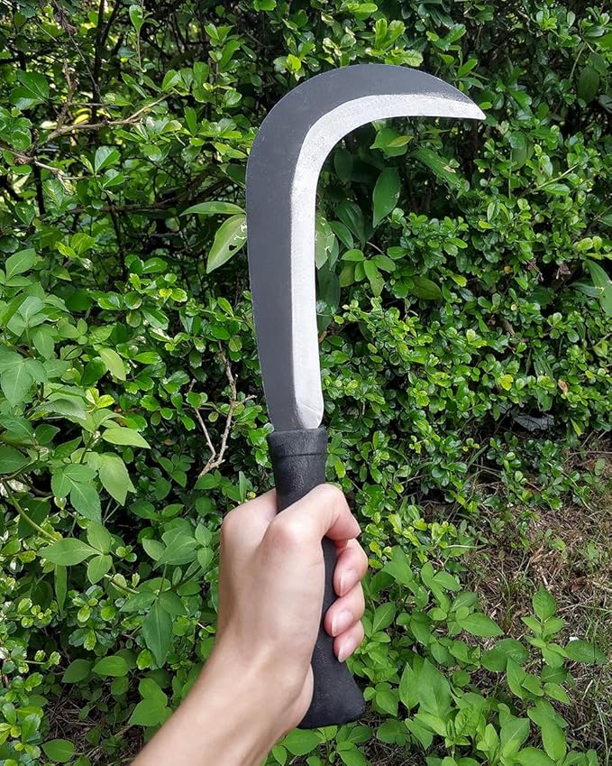 Sickle Machete for Yard Work Machetes for Cutting Trees Billhook Brush Clearing Sickle Garden Tool Brush Axe Harvest Knife Heavy Duty Machete Sickle for Gardening Sickle Machete Camping Farming