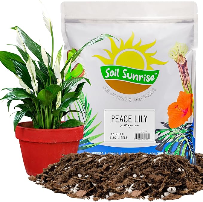 Peace Lily Potting Soil Mix (12 Quarts), for Planting, Growing, or Repotting Peace Lily Plants