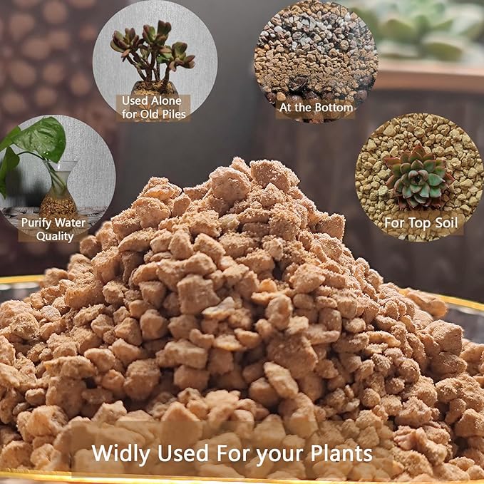 5LBS Soft Golden Maifanitum Stones, Succulent Cactus Decorative Rocks, Indoor Plants Top Dressing Soil, Horticultural Gravel DIY Potting Rocks for Bonsai Fairy Gardening Vases Fillers Terrarium