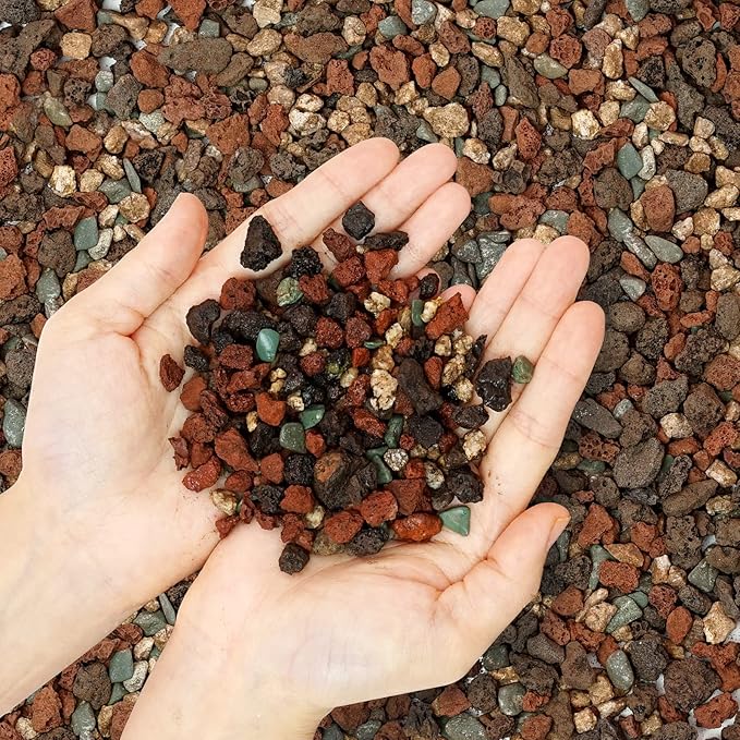 Mix Horticultural Lava Rock Pebbles-Decorative Landscaping Gritty Rocks,Pumice Potting Soil Amendment,Additive for Succulent,Cactus Bonsai,Vase Fillers,Terrarium,Fairy Gardening,Top Dressing.