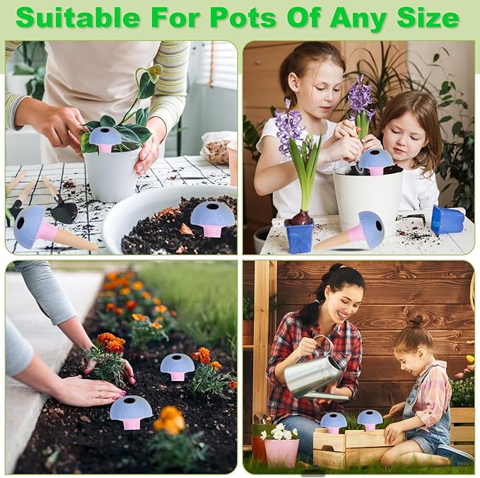 Self Watering Planter Insert Terracotta Watering Spikes Premium Plant Watering Devices Irrigation Dripper Self Watering Spikes Automatic Plant Accessories 4 Packs