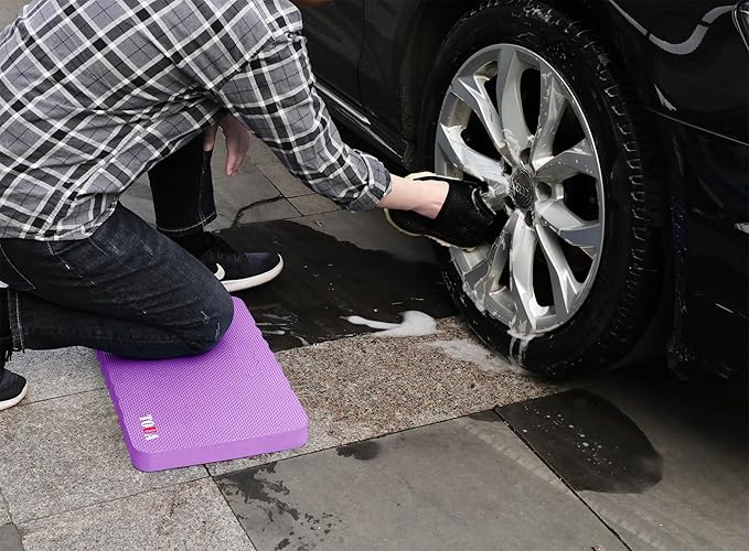 Kneeling Pad Thick Extra Large High Density Foam Comfort Kneeling Pad for Work Gardening Yoga Exercise Garden Knee Pad 2 Pack Purple