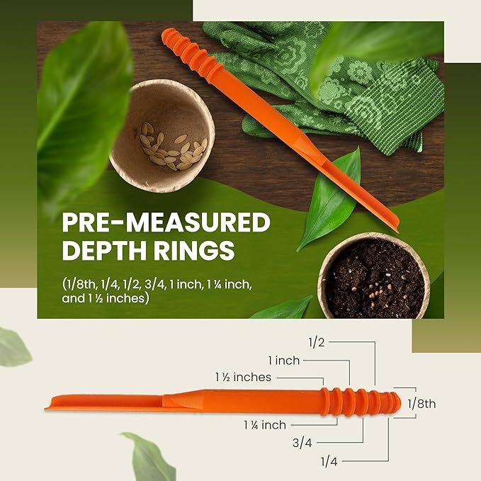 Dibby Seed Sowing Garden Tool Dibber Planter Transplanter – Sow Seeds at The Right Depth – Easily Transplant Delicate Seedlings (Little Dibby) Blue (2 Pack)