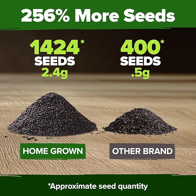 HOME GROWN Italian Basil Seeds (Bulk Pack), 1424 Sweet Large Leaf Basil Seeds for Planting, Non-GMO and Heirloom Herb Seeds for Planting Indoors or Outdoors (Ocimum basilicum)