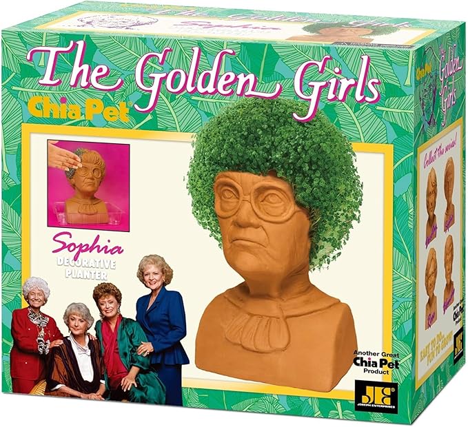 Chia Pet Golden Girls Sophia with Seed Pack, Decorative Pottery Planter, Easy to Do and Fun to Grow, Novelty Gift, Perfect for Any Occasion