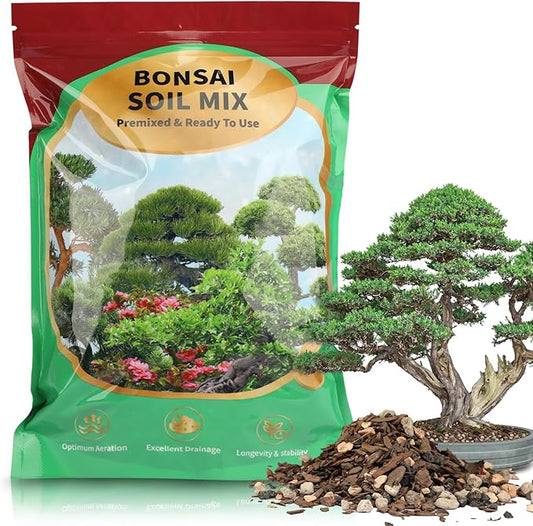 Bonsai Soil Mix 1qt, Potting Soil Mix Ready to Use for Bonsai Tree and Indoor Plants, Composed of Akadama, Lava Rock, Prumice, Bark