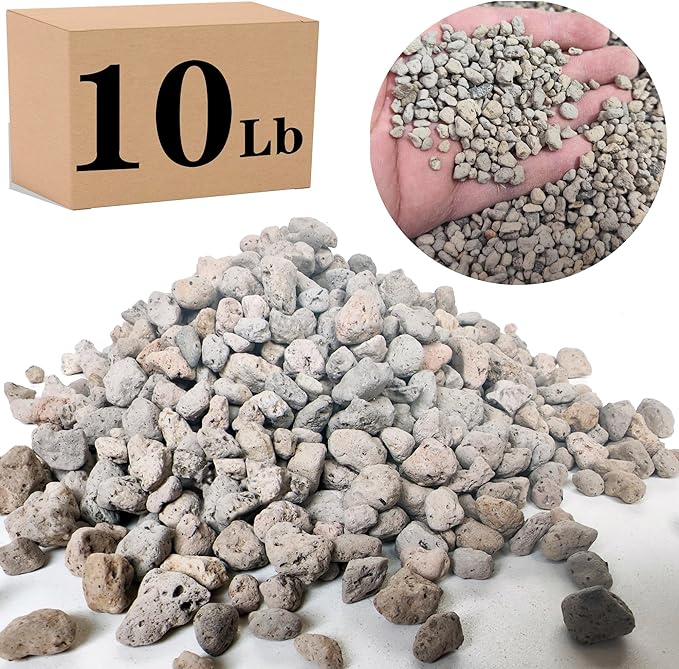 Voulosimi Garden Pumice Rock Horticultural Cactus Bonsai Succulent Soil Additive for Plants, Landscaping, Vase Fillers (1/4 inch, 10 LB)