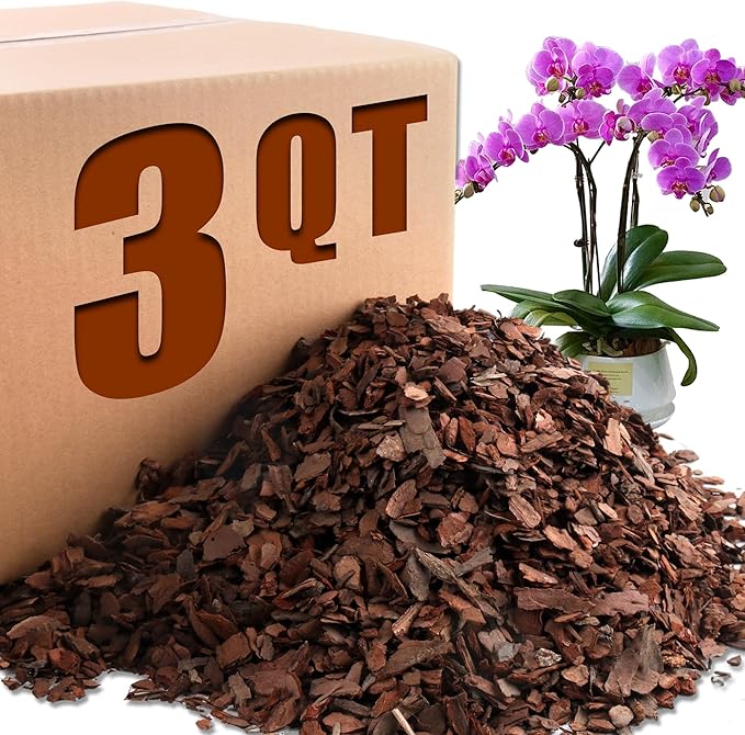 AVALUTION Orchid Potting Bark-3QT Organic Orchid Bark for Plants, All Natural Pine Bark Wood Chips Orchid Bark Potting Mix for Houseplant Mulch, Help Orchid Plants Root Health Development