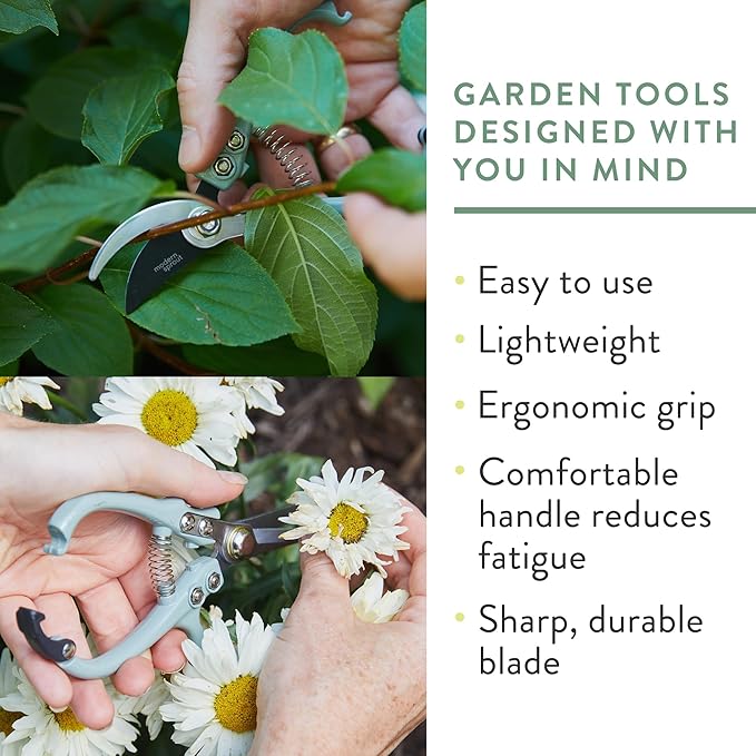Modern Sprout Gardening Shears & Pruners 2-pack, Lightweight, Durable, One Size (Sage)