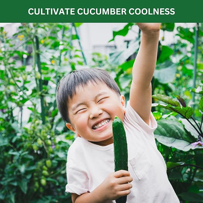 Kids Outdoor Cucumber Garden Kit - Complete Kit for Growing Your Own Cucumbers from Seeds with Grow Rings and Greenhouse Germination Domes, Non-GMO Seeds, BPA-Free