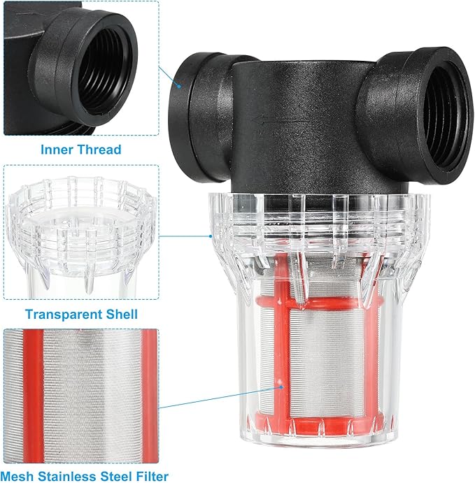 PATIKIL 1 Inch Water Pump Strainer Filter, Pipe Water Pump Strainer with 200 Mesh Stainless Steel Filter Screen for Irrigation Garden