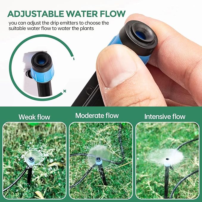 52 Pack Drip Emitters Sprays for 1/4" Drip Irrigation Tubing (26 pcs Emitters Vortex + 26 pcs Emitters Stream)