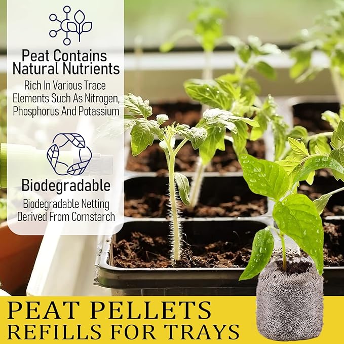 Legigo 100 Pcs 36mm Seed Starter Peat Pellets Pods for Seedlings- Compressed Seed Starting Pellets Seed Starter Pods Plugs Soil Peat Pods for Starting Seeds, Garden Planting Herb Flower Vegetables