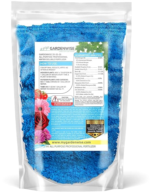20-20-20 Water-Soluble Fertilizer – Powder for Liquid Plant Food for Indoor & Outdoor Plants, Orchids, Vegetables, Lawns, Flowers – 20 20 20 Fertilizer (20 QUARTS)
