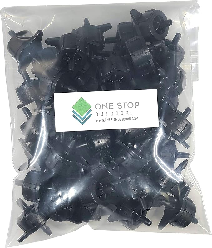 One Stop Outdoor (50-Pack) - 1 Gallon Per Hour Pressure Compensating Drip Emitters - Black Premium Drippers for Drip Irrigation (1 Gallon Per Hour)