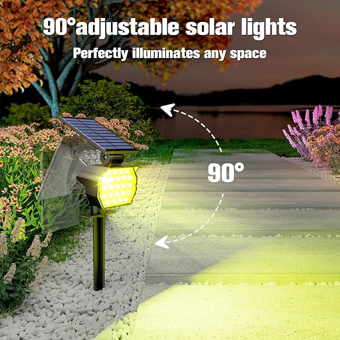 NIORSUN Solar Color Changing Lights Outdoor,7 Lighting Modes RGB Solar Outdoor Lights,IP67 Waterproof Multicolor Landscape Spotlights for Halloween Holiday Decorations,6 Pack