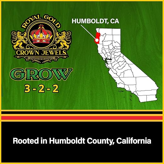 Royal Gold Crown Jewels Organic Grow 3-2-2 Dry Soluble Fertilizer, 5 lbs - Best for Improving Soil Before Planting, Encouraging Vigorous Growth and Plant Feeding