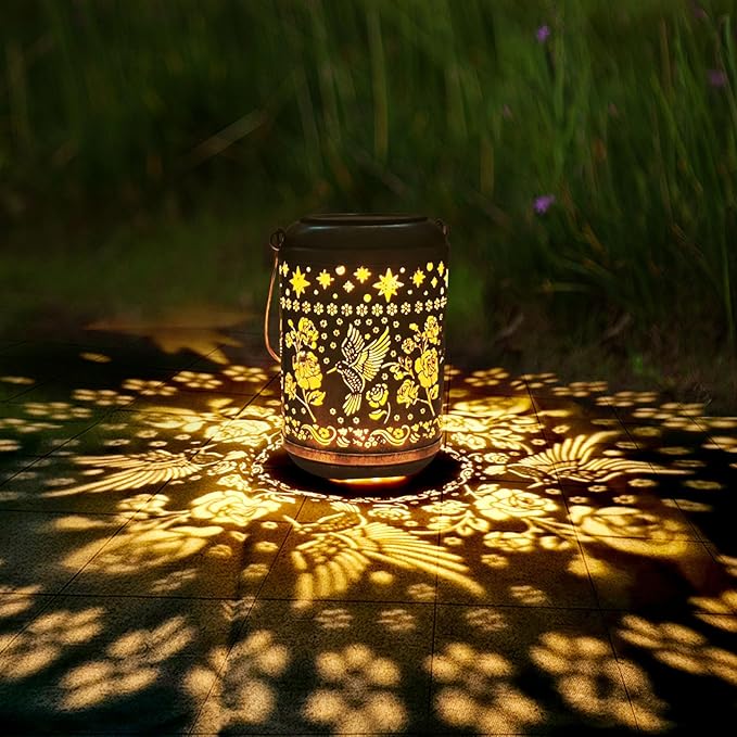 Solar Hummingbird Lanterns Outdoor Waterproof Mothers Day Gifts for Women Mom Grandma Garden Decor Hanging Solar Lights Metal Decoration Outside for Yard, Patio,Backyard,Porch