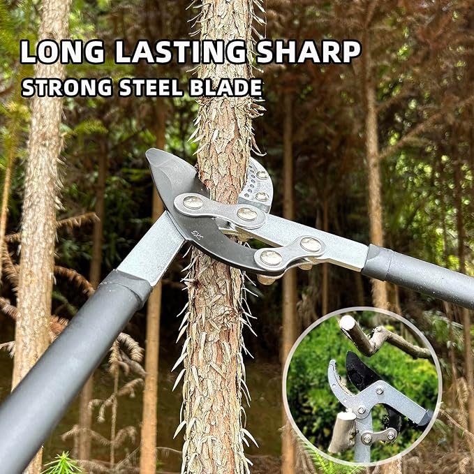 Loppers for Tree Trimming Heavy Duty Branch Cutter Tree Clippers with Compound Action, Chops Thick Branch Ease, Garden Lopper Pruning, 32 Inch Tree Trimmer with 2" Clean Cut Capacity