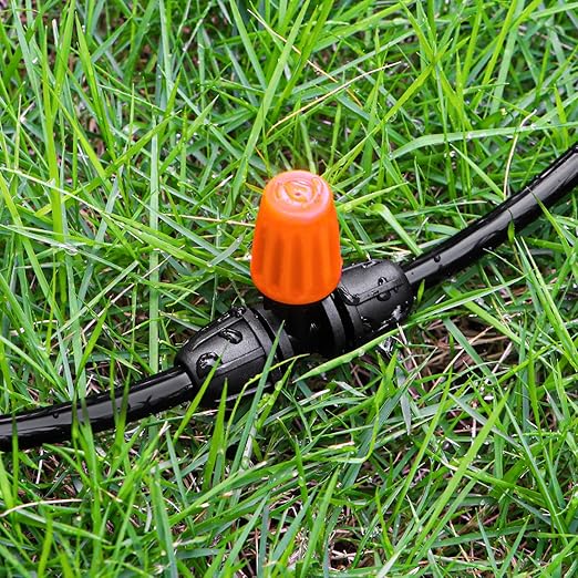 24 Pcs Upgraded Micro Spray Irrigation Drippers for 1/4" Drip Tubing, Adjustable Three-Way Atomizing Nozzle Irrigation Emitters Tee Misting Drippers for Drip Sprinkler Systems