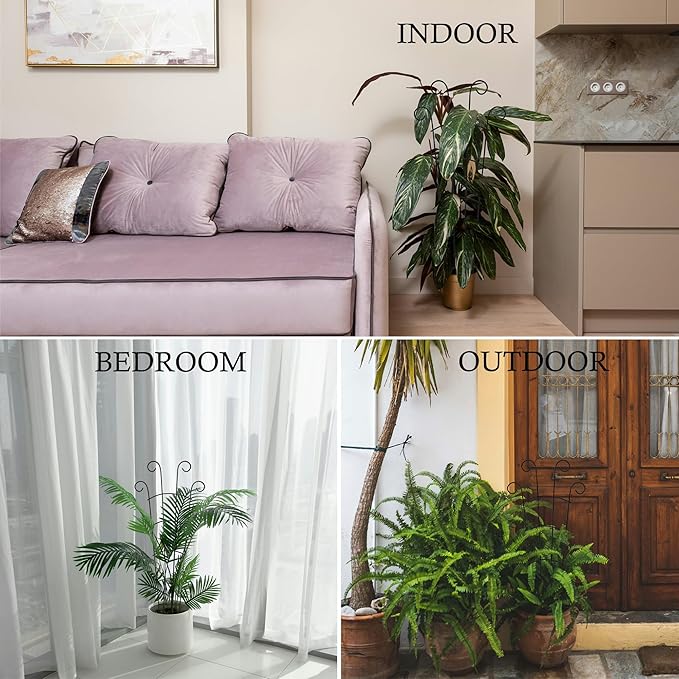 30 Inch Plant Trellis Indoor for Potted Plants 3 Pack Indoor Plant Trellis for Climbing Plants Stackable Houseplant Trellis Metal Garden Pot Trellis for Vine Ivy Support(30inch Black)