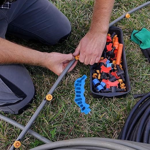 2-in-1 Drip Irrigation Tubing Hole Punch & Fitting Insertion Tool Kit Drip Irrigation Tubing Hole Punch Tool Outdoor Drip Irrigation Pipe Hand Punch for 1/4" Inch PE Tubing Sprinkler Systems