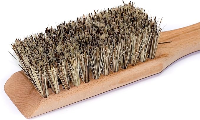 REDECKER Union Fiber Garden Tool Brush with Oiled Beechwood Handle, 11-1/2-Inches - Brush for Cleaning Garden Tools - Gardening Brush - Outdoor Garden Brush