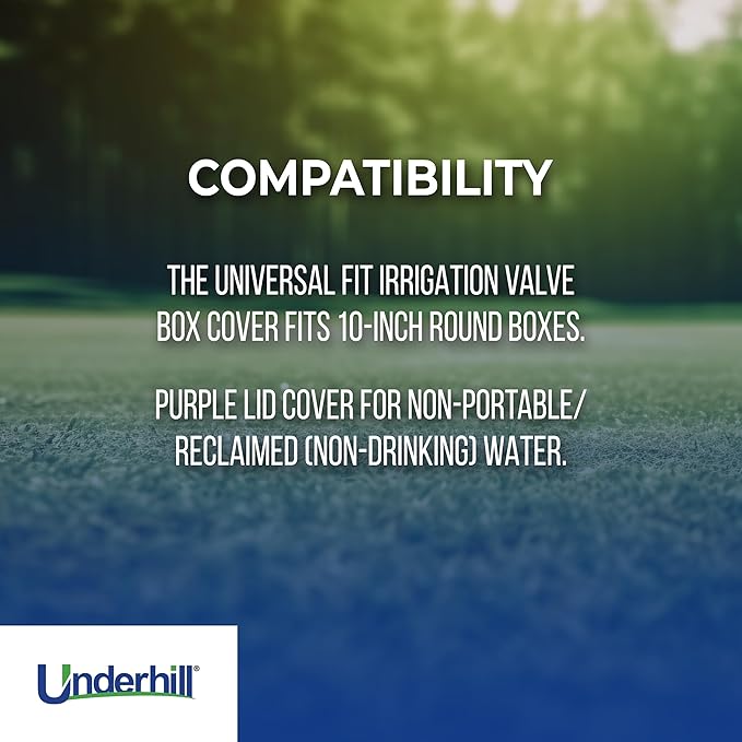 Underhill Sprinkler Valve Round Box Lid, VersaLid 10 Inch Universal, Cover for Automatic Irrigation System, Purple, VL-10P-4, 4 Pack