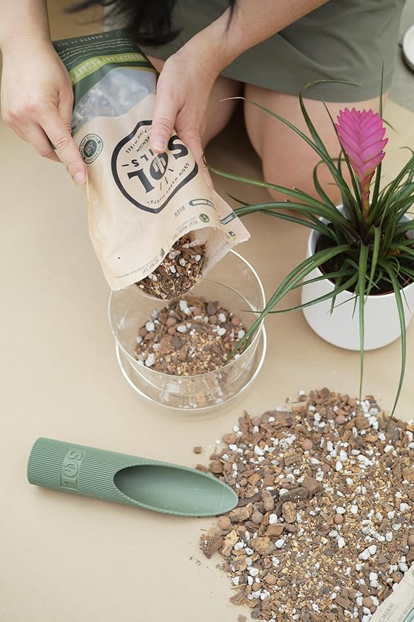 Sol Soils Chunky Houseplant Mix - Fast Draining Soil for Indoor Plants with Coco Coir Chips, Perlite, & Pumice, 2 Quart