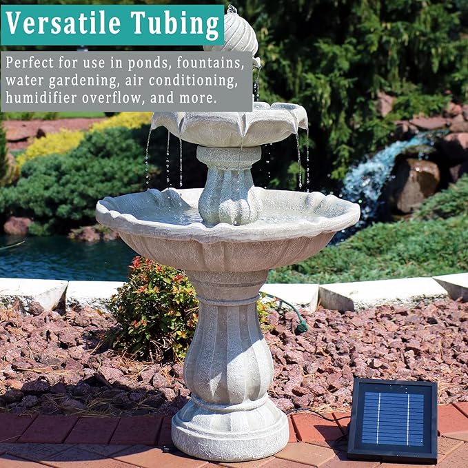 Black Vinyl Tubing 1/4” ID × 3/8” OD - 100 Feet PVC Flexible Plastic Tube Hybrid Hose, Transfer Water Air Oil for Pond Fountain Garden, Non-toxic and BPA free