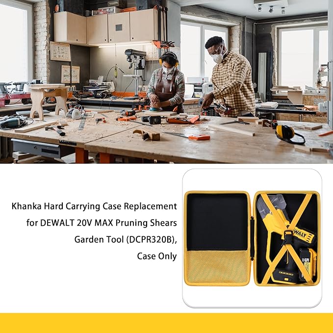 Khanka Hard Storage Case Replacement for DEWALT 20V MAX Cordless Pruning Shears Garden Tool (DCPR320B), Case Only