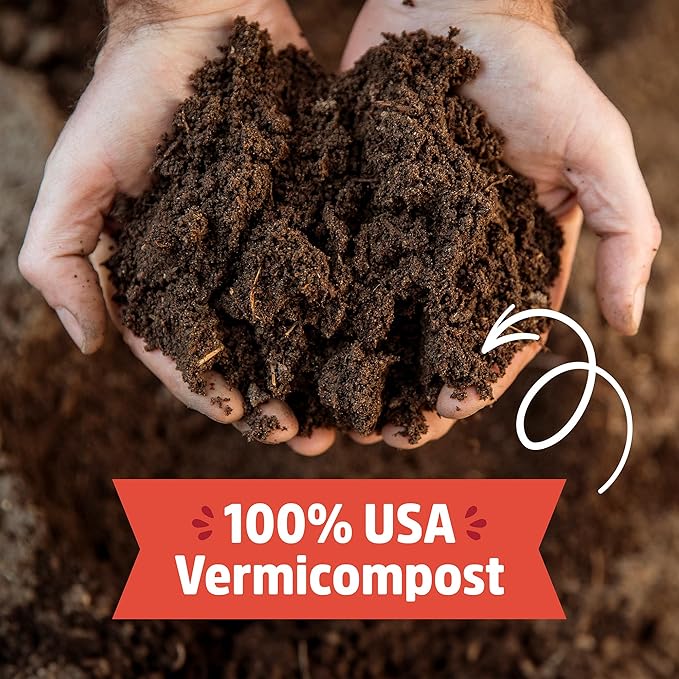 Back to the Roots 100% Organic & Made in USA Worm Castings, All Natural Plant Fertilizer and Soil Enhancer, 5lb Value Pack