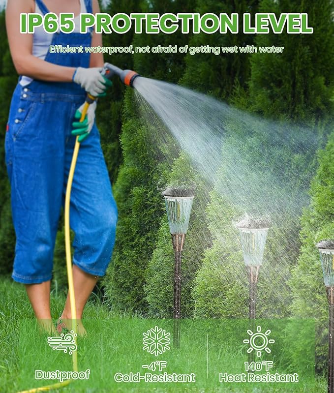 Bright Solar Pathway Lights Outdoor 8 Pack, 2-in-1 Warm&Cool Solar Lights Outdoor, Pathway Landscape Lighting Waterproof IP65, Auto On/Off Outdoor Light for Lawn Patio Walkway Garden Landscape