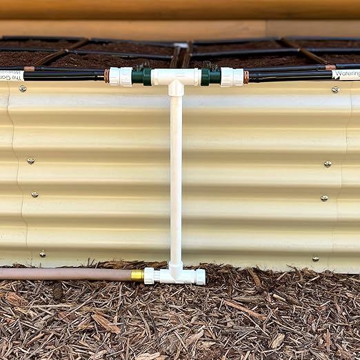 Garden Grid Connection Manifold | Connect Neighboring Garden Grids or Just 1 and/or Daisy-Chain from Manifold to Manifold with Garden Hoses to Connect Many Garden Grids | 16” Height