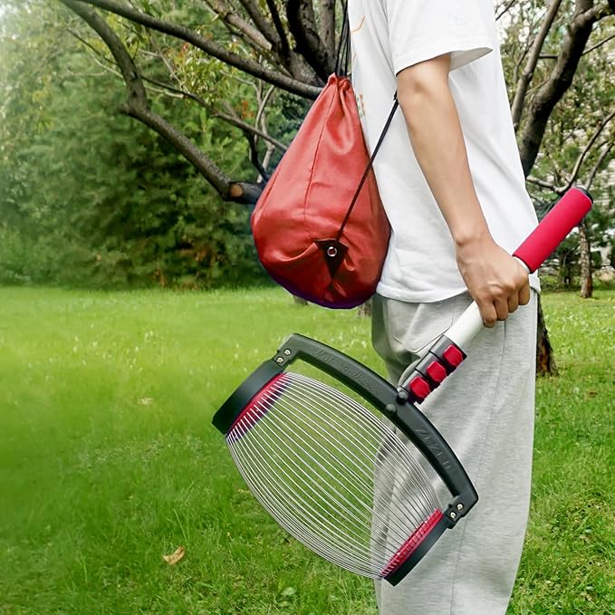 Zozen Nut Gatherer, Walnut Picker Upper Roller, Pinecone Picker Upper - Side Opening Dump | Apply to Walnut, Pecan, Hickory, Chestnuts, Buckeyes, Golf, Crab Apple Objects Size 1'' to 2.5''; 1.5 Gallon