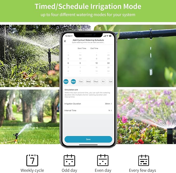 WiFi Sprinkler Timer 2 Zone, Diivoo Smart Water Timer for Garden Hose, Wireless Remote Control Irrigation System with Wi-Fi Hub, Rain Delay and Manual Watering, Leakproof for Yard Lawn Watering