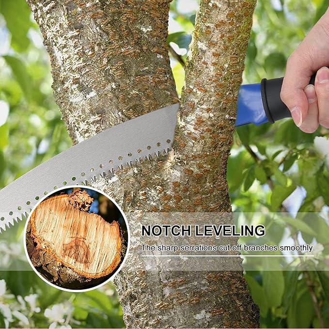 Pole Saws for Tree Trimming, 10 FT Long Extension Pruning Saw, Lightweight Stainless Steel Extension High Pole Pruning Pole Saw with Blade for Trimmer Yard Garden and Patios Trees Branches