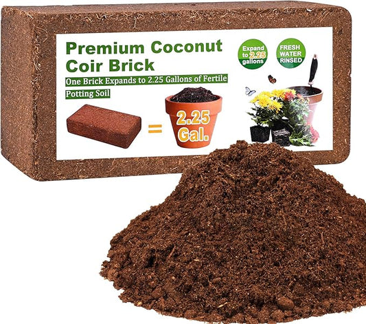 Organic Coco Coir 1 Pcs Compressed Coconut Coir Brick Coconut Fiber Husk Substrate Mulch Coconut Bark Core Growing Medium Peat Moss Soil High Nutrition for Plants Gardening Seed Starting Soil Mix