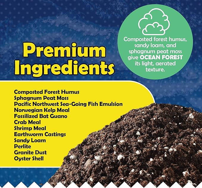 Ocean Forest Garden Potting Soil Blend, Mix for Containerized Plants, Flowers, and Vegetables, 12qt