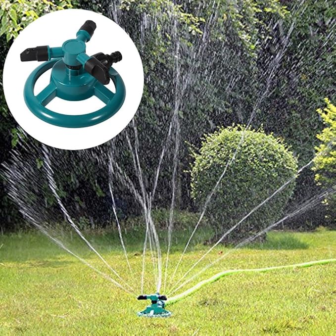 Sprinklers for Yard,Sprinkler,Garden Sprinkler,Water Sprinkler for Lawn,Lawn Sprinkler,Automatic 360 Degree Rotating Lawn Sprinkler, 3 Nozzle Irrigation System