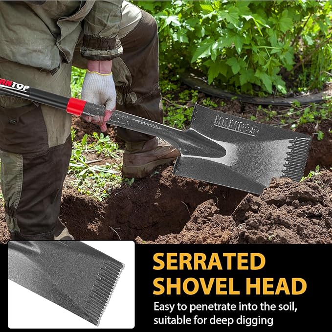 Spade Shovel Garden Spade Flat Shovel Digging Shovel Trenching Spade Shovel for Gardening Edging,43 inches