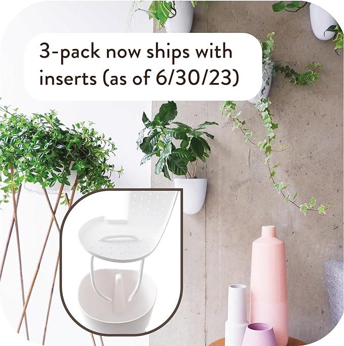 PlantPod Luxe Self-Watering Wall Planters (Set of 3) - Easy to Water and Install - Lightweight - Design Your Own Vertical Garden - Wall Planters for Indoor Plants