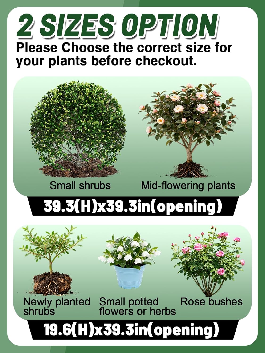 ANPHSIN 12 Pcs 39.3in x 39.3in Plant Covers Freeze Protection - Winter Shrub Plant Protection Bags, Frost Blankets Cloths with Drawstring for Outdoor Garden Plants, Green