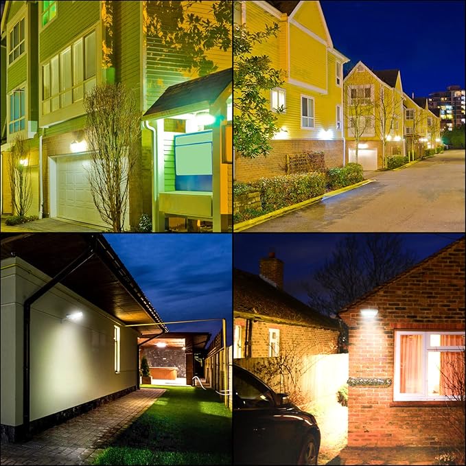 Luwint Solar Motion Lights Outdoor, Waterproof Solar Powered Flood & Security Lights for Outside, Motion Sensor