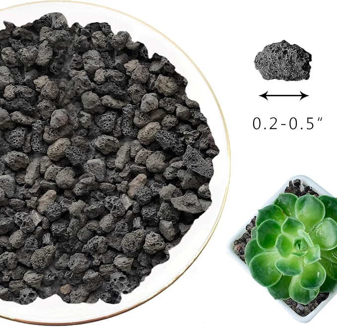 Black Lava Rocks for Plants -100% Pure Volcanic Rock No Dyes or Chemicals-Best Lava Stones Top Dressing for Cacti Succulents Plants,Bonsai