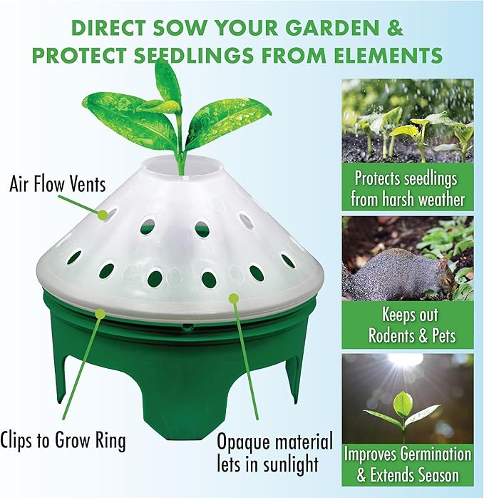 Zucchini Garden Kit with Grow Rings, Greenhouse Germination Domes, Seeds, Markers, Instructions – Gardening Gift for Mom, Teachers, Women, and Men – Made in USA